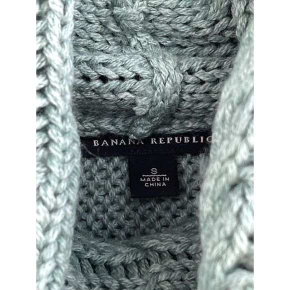 Banana Republic Sage Green Alpaca Wool Blend Chunky Turtleneck Sweater Size Smal - Picture 4 of 5